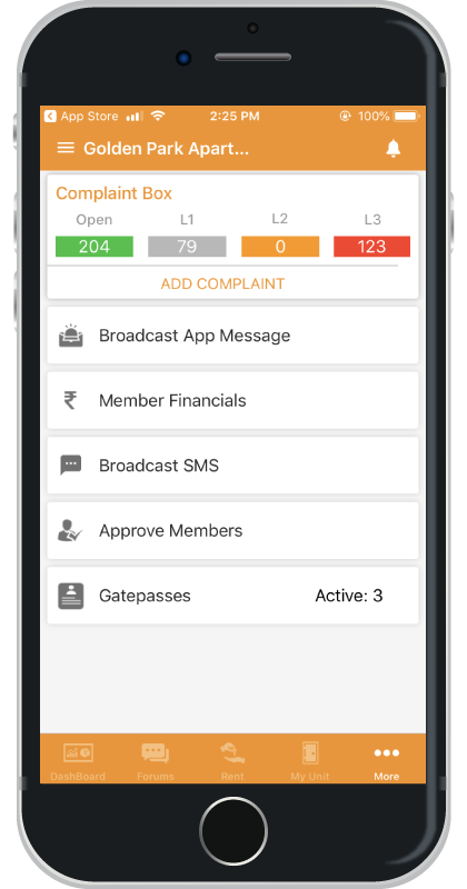 ApnaComplex iOS App Community Screen